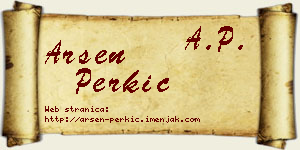 Arsen Perkić vizit kartica